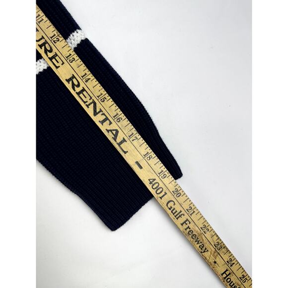 Vince Racked Rib Cotton Stripe in Coastal/Optic White Size L - Picture 8 of 9